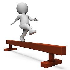 Image showing Balance Beam Means Getting Fit And Agility 3d Rendering