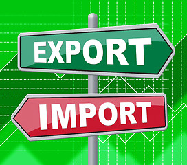 Image showing Export Import Means Sell Abroad And Board