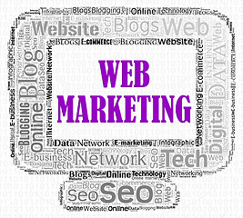 Image showing Web Marketing Represents Search Engine And Advertising