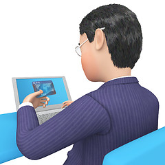 Image showing Credit Card Indicates World Wide Web And Bought 3d Rendering