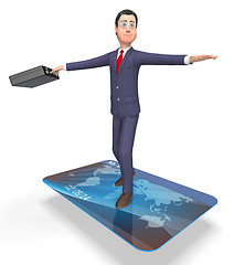 Image showing Credit Card Represents Business Person And Bankrupt 3d Rendering