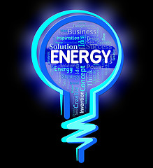 Image showing Energy Lightbulb Shows Power Source And Electric