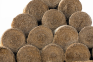 Image showing stack of straw in the field  