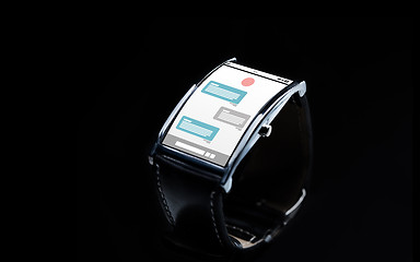 Image showing close up of smart watch with messenger application