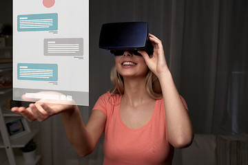 Image showing woman in virtual reality headset or 3d glasses