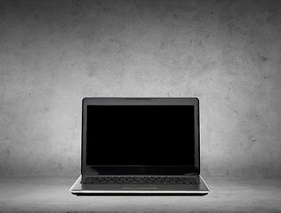 Image showing laptop computer with black blank screen