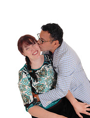 Image showing Husband kissing his wife.