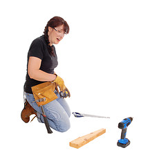 Image showing Woman working with tools.