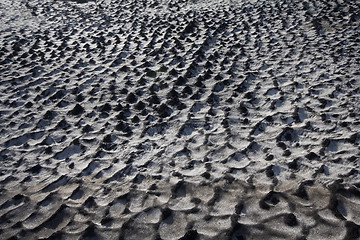 Image showing Black snow 1. Direct allegory of human pollution of the Earth. Concept of combining opposite