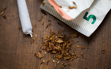 Image showing close up of marijuana joint and money