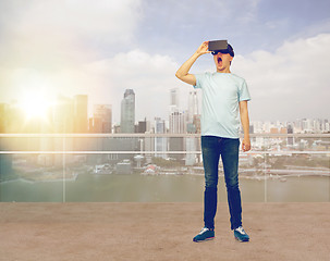 Image showing man in virtual reality headset or 3d glasses