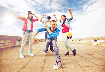 Image showing group of teenagers dancing