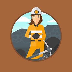 Image showing Miner holding coal in hands.