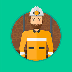 Image showing Confident miner in hardhat.