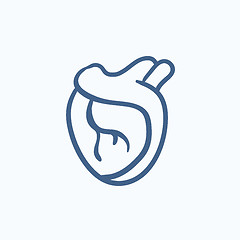 Image showing Heart sketch icon.