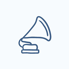 Image showing Gramophone sketch icon.