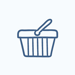 Image showing Shopping basket sketch icon.