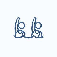 Image showing Synchronized swimming sketch icon.