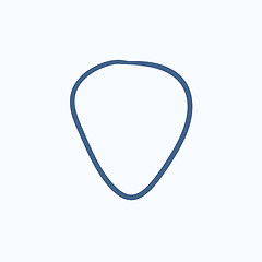 Image showing Guitar pick sketch icon.