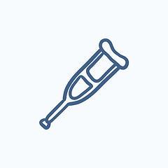 Image showing Crutch sketch icon.