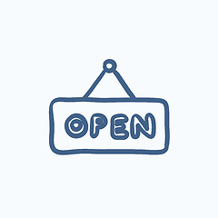 Image showing Open sign sketch icon.