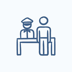 Image showing Airport security  sketch icon.