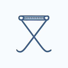 Image showing Folding chair sketch icon.