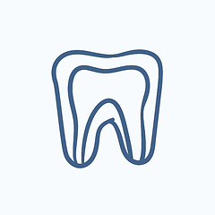 Image showing Molar tooth sketch icon.