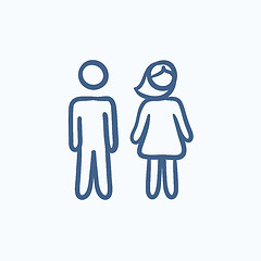 Image showing Couple sketch icon.