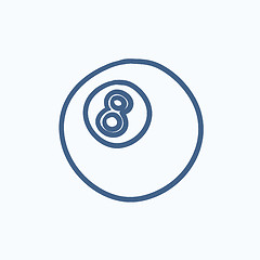 Image showing Billiard ball sketch icon.