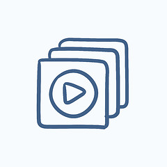 Image showing Media player sketch icon.