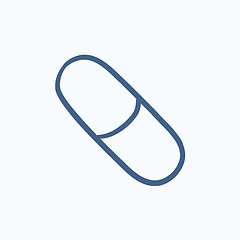 Image showing Capsule pill sketch icon.