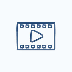 Image showing Film frame sketch icon.