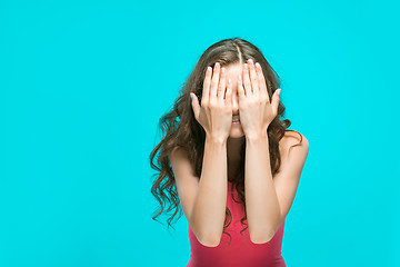 Image showing The young woman\'s portrait with eyes closed