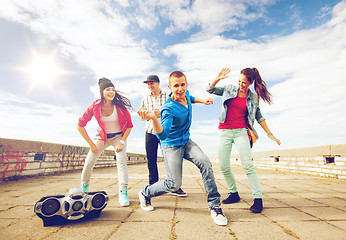 Image showing group of teenagers dancing