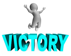 Image showing Victory Character Means Champion Active And Succeed 3d Rendering