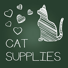 Image showing Cat Supplies Indicates Pet Feline And Goods