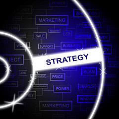 Image showing Strategy Word Represents Solutions Planning And Tactics