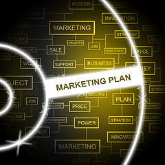 Image showing Marketing Plan Indicates Email Lists And Agenda