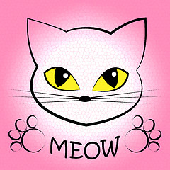 Image showing Cat Meow Means Feline Noise And Sound