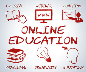 Image showing Online Education Indicates Web Site And Educated