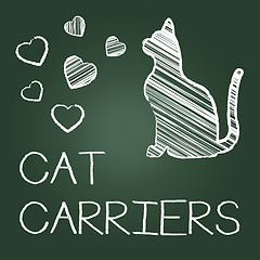 Image showing Cat Carriers Indicates Pedigree Container And Kitty