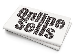 Image showing Advertising concept: Online Sells on Blank Newspaper background