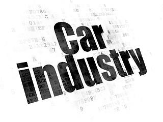 Image showing Manufacuring concept: Car Industry on Digital background