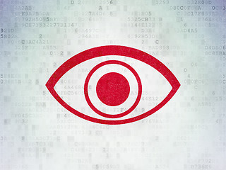 Image showing Security concept: Eye on Digital Data Paper background