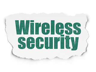 Image showing Safety concept: Wireless Security on Torn Paper background