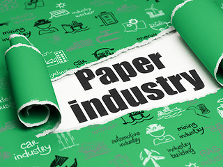 Image showing Industry concept: black text Paper Industry under the piece of  torn paper