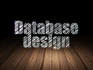 Image showing Database concept: Database Design in grunge dark room