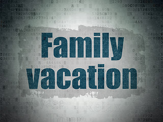 Image showing Travel concept: Family Vacation on Digital Data Paper background