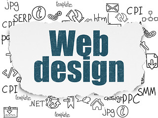 Image showing Web development concept: Web Design on Torn Paper background